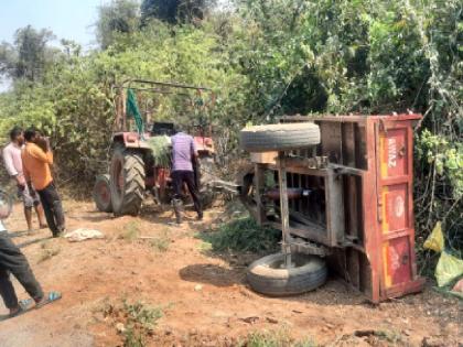 40 labors injured, 12 in serious condition in an accident as trolly overturned in sironcha tehsil | मजुरांचे ट्रॅक्टर उलटून ४० मजूर जखमी, १२ जणांची प्रकृती गंभीर