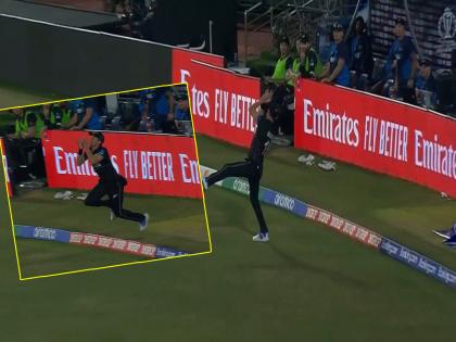  Trent Boult takes an amazing catch of bas de leede off the bowling of rachin ravindra in the NZ vs NED match at icc odi world cup 2023 | NZ vs NED : बोल्टचा अप्रितम झेल; पाकिस्तानला घाम फोडणाऱ्या खेळाडूला दाखवला बाहेरचा रस्ता