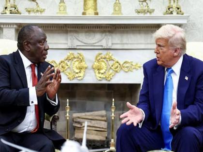 Donald Trump's meeting ends with clashes with South African President Cyril Ramaphosa, similar to Zelensky's; Ramaphosa arrives to improve relations... | झेलेन्स्कींसारखेच डोनाल्ड ट्रम्प यांचे दक्षिण आफ्रिकेच्या राष्ट्राध्यक्षांशी वाजले; रामाफोसा संबंध सुधारण्यासाठी आलेले... Donald Trump's meeting ends with clashes with South African President Cyril Ramaphosa, similar to Zelensky's; Ramaphosa arrives to improve relations... | झेलेन्स्कींसारखेच डोनाल्ड ट्रम्प यांचे दक्षिण आफ्रिकेच्या राष्ट्राध्यक्षांशी वाजले; रामाफोसा संबंध सुधारण्यासाठी आलेले...