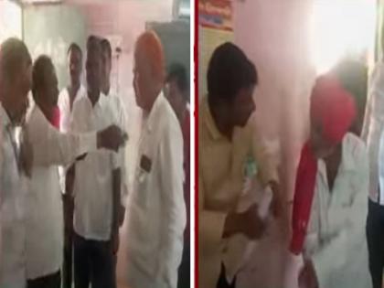 tulajapur the video of the official asking to press the second button has gone viral | तुळजापूरमध्ये अधिकारीच दुसरं बटण दाबायला सांगत असल्याचा व्हिडिओ व्हायरल