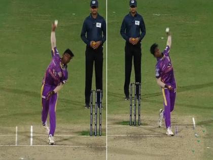 The cricketer has bowled with both hands | ' या ' क्रिकेटपटूची गोलंदाजी पाहून बसेल धक्का, पाहा व्हिडीओ...