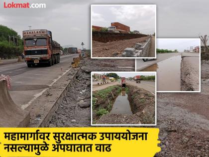 Dangerous journey for motorists continues as highway from Umbraj to Karad on flyover has been cut | Satara- ग्राऊंड रिपोर्ट: मृत्यूच्या काठावरुन धोकादायक प्रवास, उड्डाणपुलांवरच महामार्ग तोडला Dangerous journey for motorists continues as highway from Umbraj to Karad on flyover has been cut | Satara- ग्राऊंड रिपोर्ट: मृत्यूच्या काठावरुन धोकादायक प्रवास, उड्डाणपुलांवरच महामार्ग तोडला