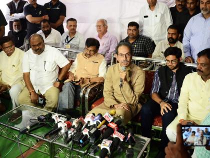 shiv sena thackeray group chief uddhav thackeray criticised shinde group after eknath shinde visit rss headquarters | ‘मिंधे’ गटाची नजरच बुभुक्षित, यांनी वडील, नेते, पक्ष, कार्यालय चोरले: उद्धव ठाकरे