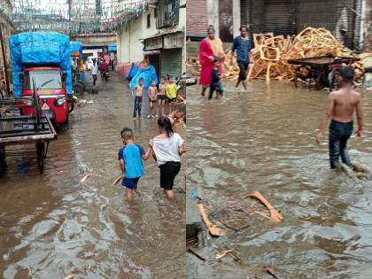 Ulhasnagar rain, rickshaw and house were damaged due to falling tree | उल्हासनगर पहिल्याच पावसात तुंबले, झाड पडून रिक्षा व घराचं नुकसान