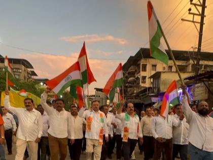 BJP's Tiranga Yatra in Ulhasnagar, Mahayuti leaders participate | उल्हासनगरात भाजपाची तिरंगा यात्रा, महायुतीचे नेते सहभागी BJP's Tiranga Yatra in Ulhasnagar, Mahayuti leaders participate | उल्हासनगरात भाजपाची तिरंगा यात्रा, महायुतीचे नेते सहभागी