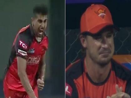 watch video of jammu kashmir umran malik threw a dangerous yorker at a speed of 153 km hr saha was blown away dale steyn was also shocked to see ipl 2022 | IPL 2022 : Umran Malik नं 153 km/hr च्या वेगानं टाकला जबरदस्त यॉर्कर; डेल स्टेनही अवाक्