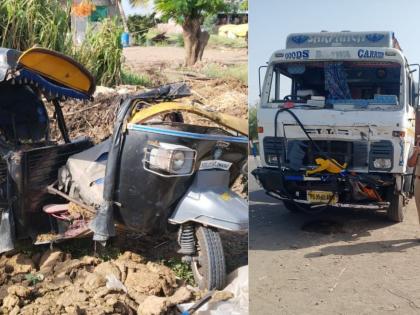 Ape-container accident in Kopargaon; 6 killed, 7 injured | कोपरगावमध्ये अ‍ॅपे-कंटेनरचा भीषण अपघात; ६ ठार, ७ जखमी 