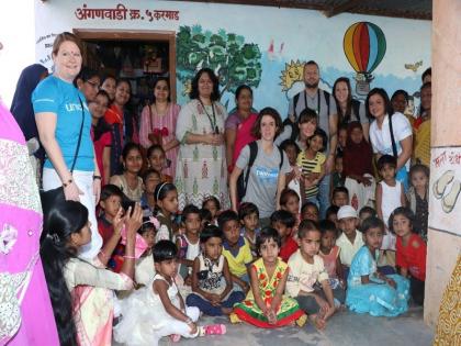  Visit to UNICEF's team at Anganwadi | अंगणवाडीला युनिसेफच्या पथकाची भेट