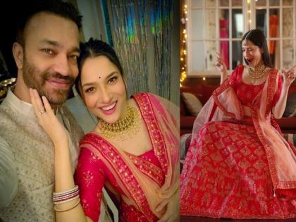 ankita lokhande celebrated diwali with boyfriend vicky jain shares photo trolled |  अंकिताने बॉयफ्रेन्डसोबत साजरी केली दिवाळी; लोक म्हणाले, सुशांतला विसरली का? 