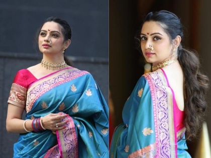 Shruti marathe looks beautiful in sarees, photo viral on internet | साडीत दिसल्या श्रुती मराठेच्या मोहक अदा, फोटो पाहून सारेच झाले तिच्यावर फिदा !