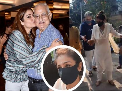 ravi tandon death Raveena Tandon Performs Last Rites Of His Father | Video : डबडबलेल्या डोळ्यांनी रवीनाने वडिलांच्या पार्थिवाला दिला मुखाग्नी, पाहून तुमचेही डोळे पाणावतील