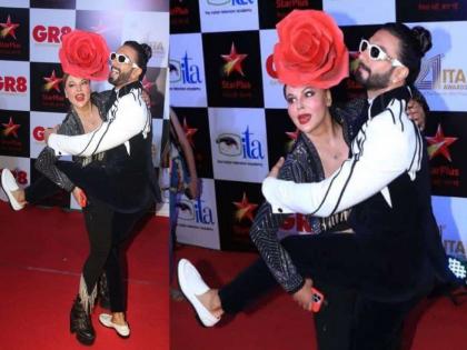 ranveer singh fun video with rakhi sawant at ita awards 2022 | Video: राखी सावंत व रणवीर सिंग एकत्र आल्यावर काय होणार? युजर्स म्हणाले, दोनों फुल पागल...!