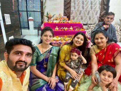 marathi actress Prajakta Mali celebrated Diwali with family in Pune, shared photos | Prajakta Mali: प्राजक्ता माळीनं पुण्यात कुटुंबीयांसोबत साजरी केली दिवाळी, शेअर केले फोटो