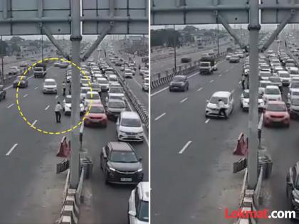 Video Car hits policeman on Delhi Meerut Expressway jumps several feet | VIDEO: भरधाव कारने वाहतूक पोलिसाला उडवलं; हवेत उडून १०० मीटर अंतरावर पडला कॉन्स्टेबल Video Car hits policeman on Delhi Meerut Expressway jumps several feet | VIDEO: भरधाव कारने वाहतूक पोलिसाला उडवलं; हवेत उडून १०० मीटर अंतरावर पडला कॉन्स्टेबल