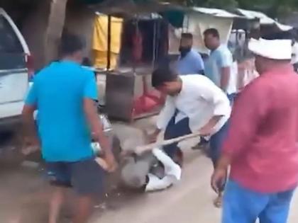 BJP MLA's uncle brutally beaten with sticks by municipal employees In Agra, what is the reason? | भाजपा आमदाराच्या काकांना पालिका कर्मचाऱ्यांकडून लाठ्याकाठ्यांनी बेदम मारहाण, कारण काय?  