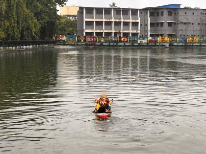 4096 Immersion of Gauri-Ganpati in heavy rain in Uran | उरणमध्ये भर पावसात ४०९६ गौरी-गणपतींचे विसर्जन 