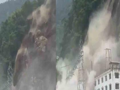 Landslide in Sikkim destroys power plant built on Teesta Dam; The incident was caught on camera | सिक्कीममध्ये भूस्खलन, तिस्ता धरणावर बांधलेले वीज केंद्र उद्ध्वस्त; घटना कॅमेऱ्यात कैद