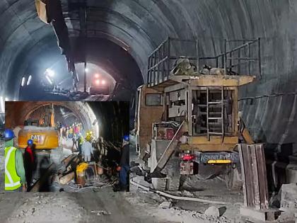 Uttarkashi Tunnel Collapse: A big obstacle in the way of saving those 40 people, the boring work stopped after 24 meters in the tunnel, now... | त्या ४० जणांना वाचवण्याच्या मार्गात मोठा अडथळा, बोगद्यात २४ मीटरनंतर थांबलं बोरिंगचं काम, आता...  