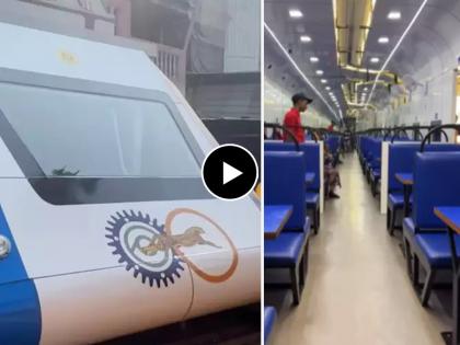 Surat vande bharat train themed hotel popular on social media, video goes viral  | 'ना तिकीट, ना टीसी...' 'वंदे भारत'ट्रेनच्या थीमवर बनवलेल्या अनोख्या हॉटेलची सोशल मीडियावर हवा  