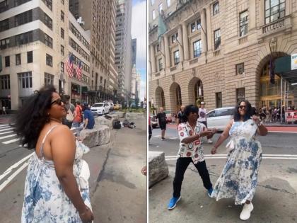 Video: Vanitha Kala performs a stunning dance on the streets of New York; Desi thumkas on the song 'Bade Miyan' | Video: न्यूयॉर्कच्या रस्त्यावर वनिताने केला जबरदस्त डान्स; 'बडे मियाँ' गाण्यावर लावले देसी ठुमके