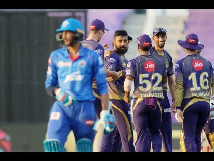 DC vs KKR Latest News : Varun Chakravarthy take five wickets; Kolkata Knight Riders won by 59 runs | DC vs KKR Latest News : कोलकाता नाईट रायडर्सचा दणदणीत विजय, Play Offच्या दिशेनं आणखी एक पाऊल पुढे