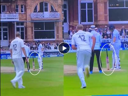 Joe Root Magic with bat Viral video on social media have you seen this shocking yet thrilling scene ENG vs NZ 1st Test | Joe Root magic with bat, Viral Video: कसलाही आधार न घेता बॅट उभी कशी राहिली? रूटने केलेल्या 'जादू'ची सर्वत्र चर्चा