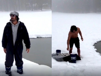 Vidyut Jammwal: Bollywood action star Vidyut Jammwal jumps into ice lake, watch video | Vidyut Jammwal: बॉलिवूडच्या अॅक्शन स्टारने बर्फाळ तलावात मारली उडी, पाहा व्हिडिओ