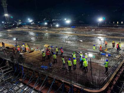 Foundation work for Virar station of Mumbai Ahmedabad Bullet Train project through National High Speed Rail Corporation begins | विरार स्थानकाची 'बुलेट' पायाभरणी; ३५.३२ मीटर रुंद व ५० मीटर रुंद स्लॅब कास्टिंग सुरू Foundation work for Virar station of Mumbai Ahmedabad Bullet Train project through National High Speed Rail Corporation begins | विरार स्थानकाची 'बुलेट' पायाभरणी; ३५.३२ मीटर रुंद व ५० मीटर रुंद स्लॅब कास्टिंग सुरू