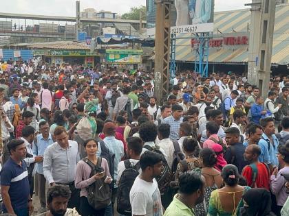 rush of passengers at nalasopara virar railway station | नालासोपारा, विरार रेल्वे स्थानकात प्रवाशांची तुफान गर्दी 