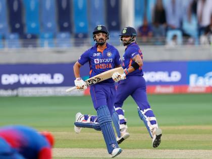 Virat Kohli KL Rahul gives superb start to Team India against Afghanistan in the absence of Rohit Sharma Asia Cup 2022 IND vs AFG | Virat Kohli KL Rahul, IND vs AFG: Rohit Sharma च्या अनुपस्थितीत विराट-राहुलची 'टीम इंडिया'साठी दमदार सलामी!