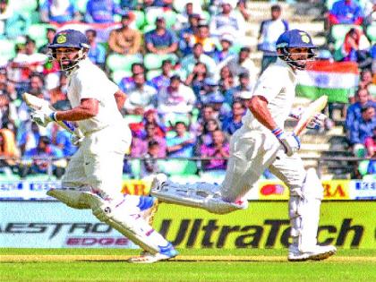  Virat's double blast, Rohit's century, India first innings 610 (declared 6); Sri Lanka second innings 21 after 21 | विराटचा डबल धमाका, रोहितचेही शतक, भारत पहिला डाव ६ बाद ६१० (घोषित); श्रीलंका दुसरा डाव १ बाद २१