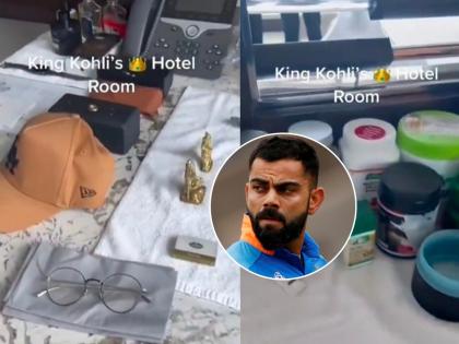 Virat Kohali T20 World Cup Fan enters Virat s hotel room Kohli gets angry after seeing the video instagram post | Virat Kohli T20 World Cup : हॉटेल रूममध्ये फॅन घुसला, व्हिडीओ पाहून विराट कोहली खवळला