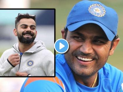 Virat Kohli 100th Test BCCI Special Video Virender Sehwag gives best wishes in Jara Hatke Style IND vs SL Test Series | Virat Kohli 100th Test, Virender Sehwag : "त्योहार में होली और बॅटिंग में कोहली..."; दिल्लीकर विराटला विरूकडून 'सेहवाग-स्टाईल' हटके शुभेच्छा