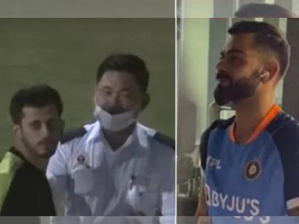 Asia Cup 2022 : Indian star Virat Kohli's incredible gesture for Pakistan fan who was stopped by security guards for approaching him, Video  | Asia Cup 2022 : पाकिस्तानी फॅन विराट कोहलीच्या दिशेने धावला, सुरक्षा कर्मचाऱ्यांनी त्याला रोखले पण..., Video 