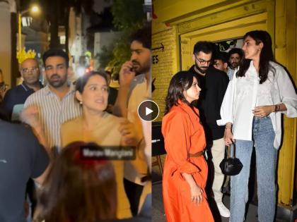 Anushka Sharma Virat Kohli on dinner date with Zaheer Khan and Sagarika video | Video: गप्पा-टप्पा अन् जेवण... अनुष्का शर्मा-विराट कोहली जोडीचं झहीर-सागरिकासोबत 'कपल डिनर'