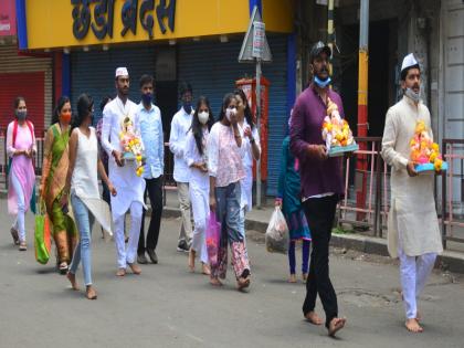 Pune residents bid farewell to Ganarayana in an environmentally friendly manner; This time too, the ‘voice’ of the immersion procession is muted due to the corona | पुणेकरांनी पर्यावरणपूरकरित्या दिला गणरायाला निरोप; यंदाही कोरोनामुळे विसर्जन मिरवणुकीचा ‘आव्वाज’ म्यूटच