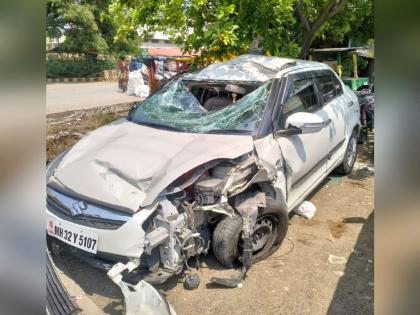 A liquor-laden vehicle rammed into a private police vehicle, three employee injured | दारु भरलेल्या वाहनाने दिली पोलिसांच्या खासगी वाहनाला धडक, तीन कर्मचारी जखमी