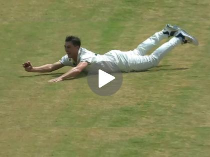 Pat Cummins Stuns With One Handed Catch In AUS vs WI 2nd Test Day 2 Watch Video 2025 | एक नंबर...! पॅट कमिन्सनं स्वत:च्या गोलंदाजीवर घेतलेला भन्नाट झेल बघाच (VIDEO)