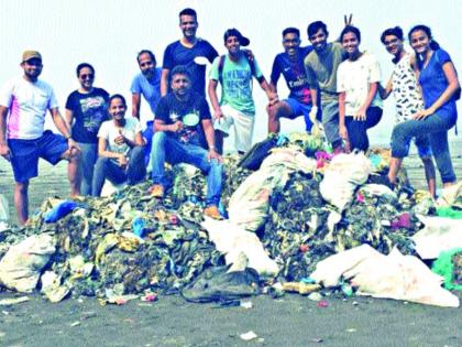 Consolidated four tonnes of garbage in Vasaikar's cleanliness campaign | वसईकरांच्या किनारा स्वच्छता मोहीमेत चार टन कचरा संकलित