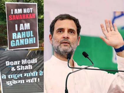 'i am not Savarkar, this is Rahul Gandhi, will not bow down'; Big movements in Delhi, poster campaign before Rahul Gandhi's appearance before ED today in the National Herald case Live | 'सावरकर नाही, हा राहुल गांधी आहे, झुकणार नाही'; दिल्लीत मोठ्या हालचाली, पोस्टरबाजी