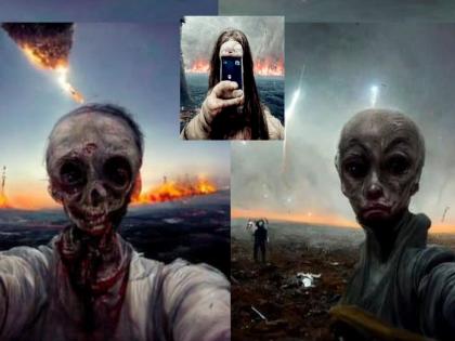 'AI' made predictions; How will the 'last selfie' on earth be? Horrifying photos went viral | ‘एआय’ने केली भविष्यवाणी; कसा असेल पृथ्वीवरील ‘लास्ट सेल्फी’? भयावह फोटो झाले व्हायरल