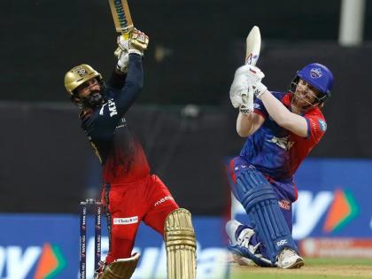 Dinesh Karthik Glenn Maxwell Fifties help RCB to win Over Delhi Capitals David Warner Fifty goes in Vain Virat Kohli super catch IPL 2022 | Dinesh Karthik vs David Warner, IPL 2022 DC vs RCB: दिनेश कार्तिकचं अर्धशतक पडलं डेव्हिड वॉर्नरवर भारी; RCB चा दिल्लीवर १६ धावांनी विजय