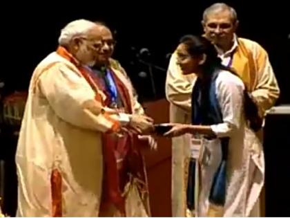 'Bhagyashree' of Washim Felicitated by the Prime Minister of | वाशिमच्या ‘भाग्यश्री’चा पंतप्रधानांच्या हस्ते सत्कार