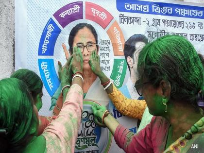 WB Panchayat Elections : trinamool sweeps bengal rural polls bjp distant 2nd some results are still awaited | पंचायत निवडणुकीत टीएमसीने धुव्वा उडवला, भाजपला जिल्हा परिषदेत एकही जागा मिळाली नाही