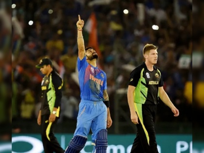 Virat Kohli's knock against Australia in the 2016 T20 World Cup is selected as the greatest moment in the T20 WC history by a poll conducted by ICC | Virat Kohli : ट्वेंटी-२० वर्ल्ड कप सुरू होण्याआधीच विराट कोहलीनं ICCकडून मिळवला मोठा मान