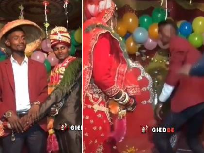 wedding reception turns into fight video goes viral on internet | Viral Video: लग्नाचं रिसेप्शन बनलं कुस्तीचा आखाडा, झाली फ्री स्टाईल हाणामारी, पाहा व्हिडिओ