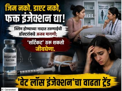 डॉक्टर, इंजेक्शन द्या अन् पटकन वजन कमी करा! सडपातळ होण्यासाठी ‘वेट लॉस इंजेक्शन’चा ट्रेंड - Marathi News | Increasing Demand for 'Weight Loss Injections' in Chhatrapati Sambhajinagar Ahead of Wedding Season; Doctors Warn Against Shortcuts | Latest chhatrapati-sambhajinagar News at Lokmat.com