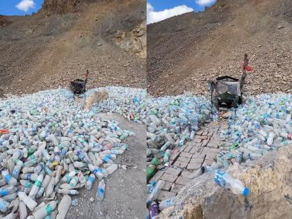 Made in the mountains 'tis; Mysterious temple, not flowers and garlands, but people flow water bottles! | डोंगरांमध्ये बनलं आहे 'हे; रहस्यमय मंदिर, फुलं-हार नाही तर पाण्याची बॉटल वाहतात लोक!