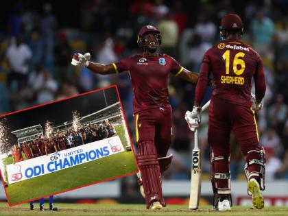 WEST INDIES WIN AND CLINCH A 2-1 SERIES VICTORY against England; Their first ODI series win against England in the Caribbean for 25 years!  | वेस्ट इंडिजने इतिहास रचला, २५ वर्षांनंतर घरी इंग्लंडला लोळवले; मुंबई इंडियन्स आनंदीत झाले  