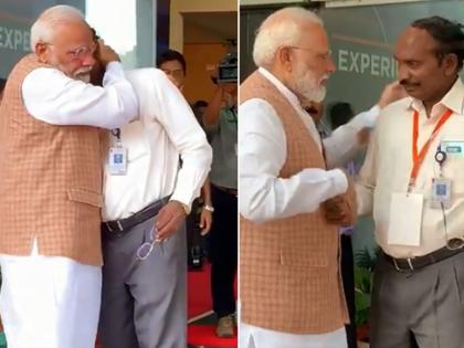 Chandrayaan-2 : PM Narendra Modi hugged and consoled ISRO Chief K Sivan after he(Sivan) broke down | Chandrayaan-2 : इस्रो प्रमुख के. सिवन यांना अश्रू अनावर; पंतप्रधान मोदींनी दिला धीर